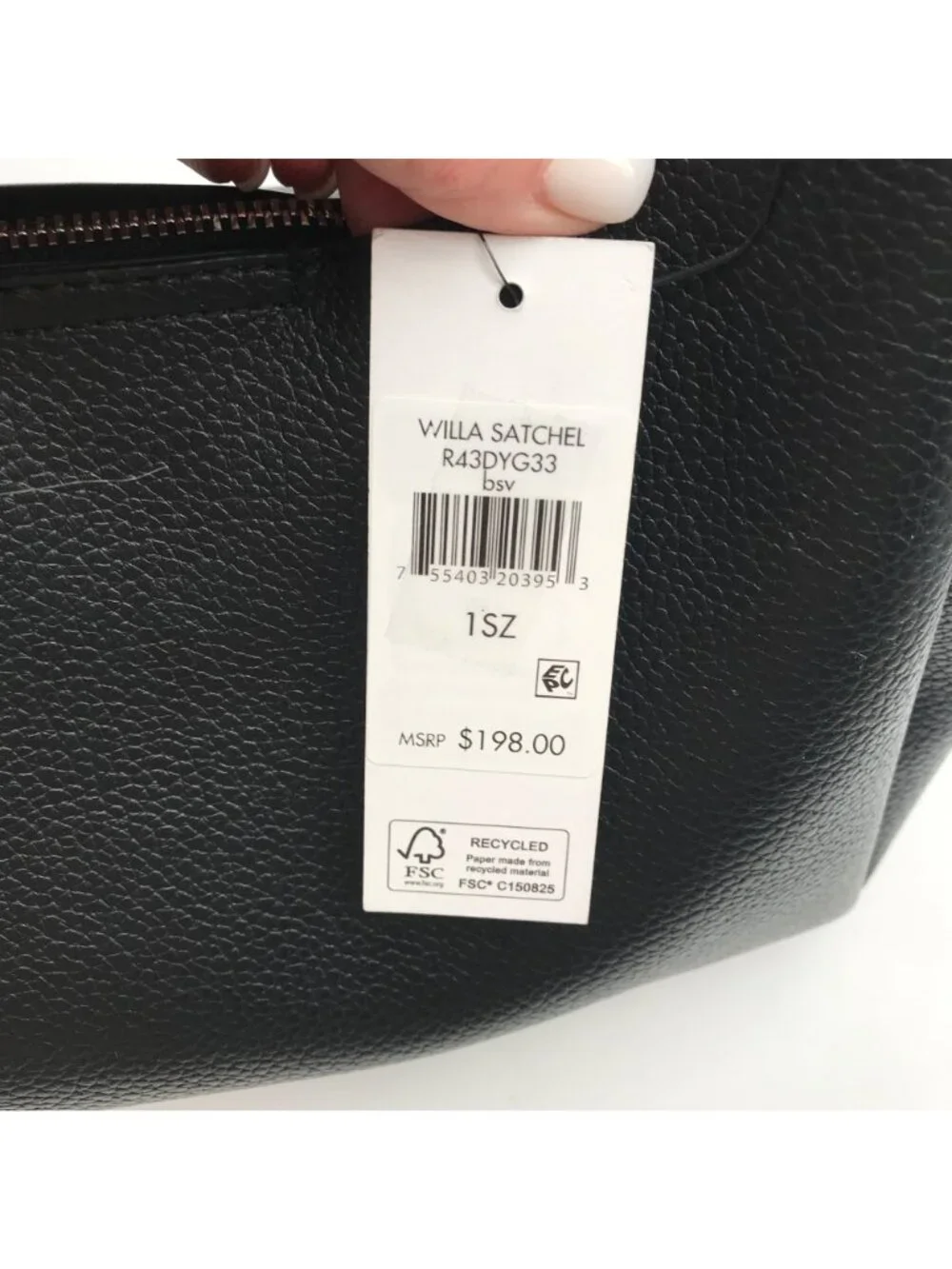DKNY Black Top Handle Willa Satchel
